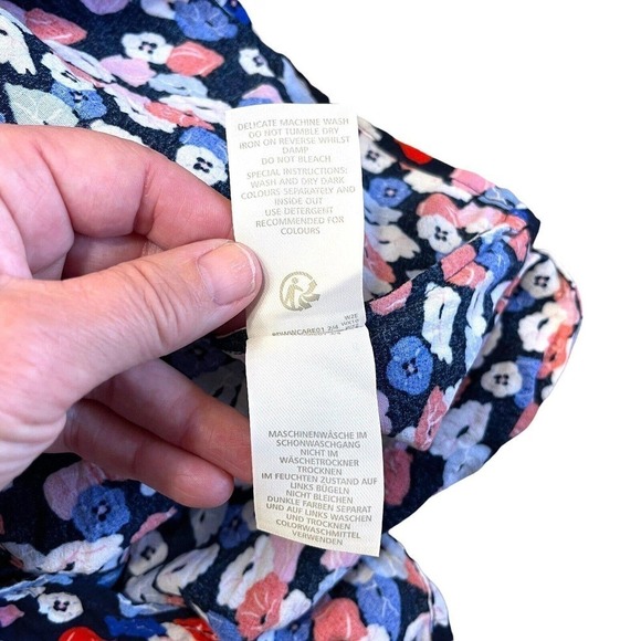 Boden Hotchpotch Poppy Meadow Floral Dress Blue Pink Multi Pattern Sz 6R - Picture 14 of 16